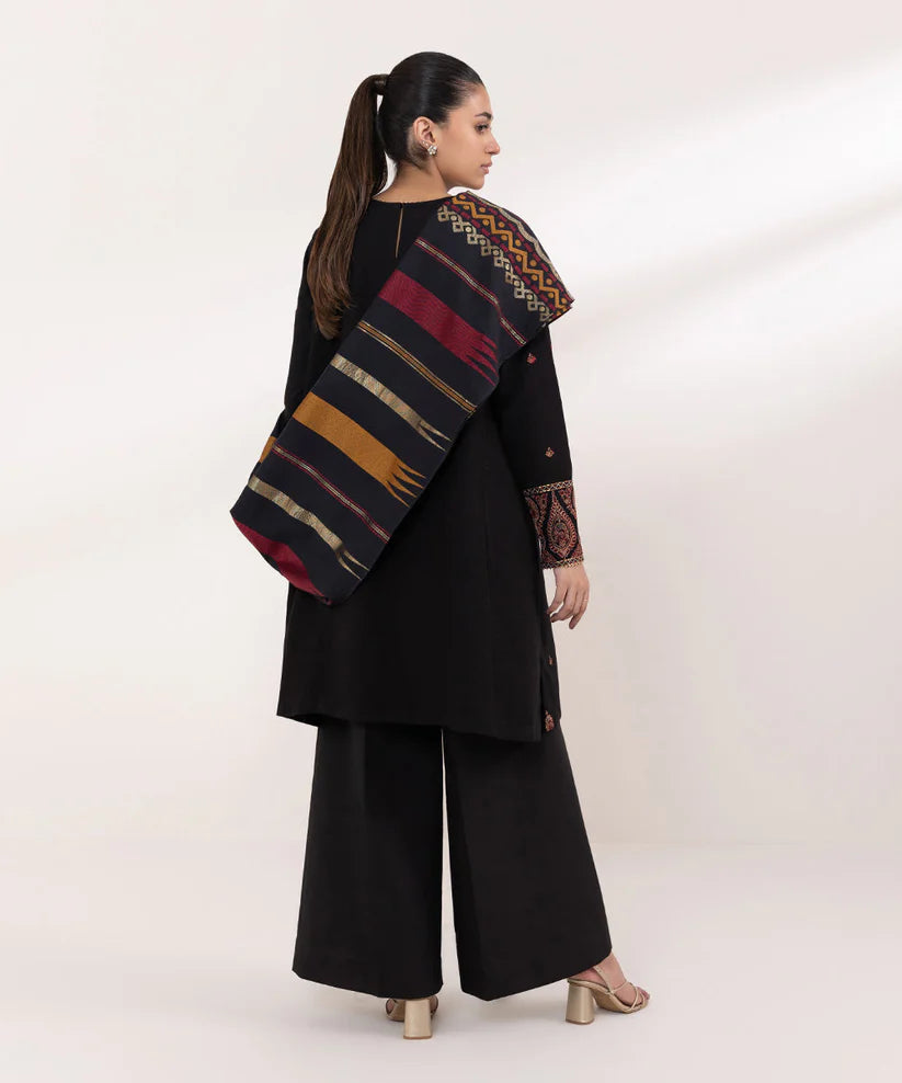 SAPPHIRE- 3PC LAWN EMBROIDERED SHIRT WITH MONARK PRINT DUPATTA AND TROUSER