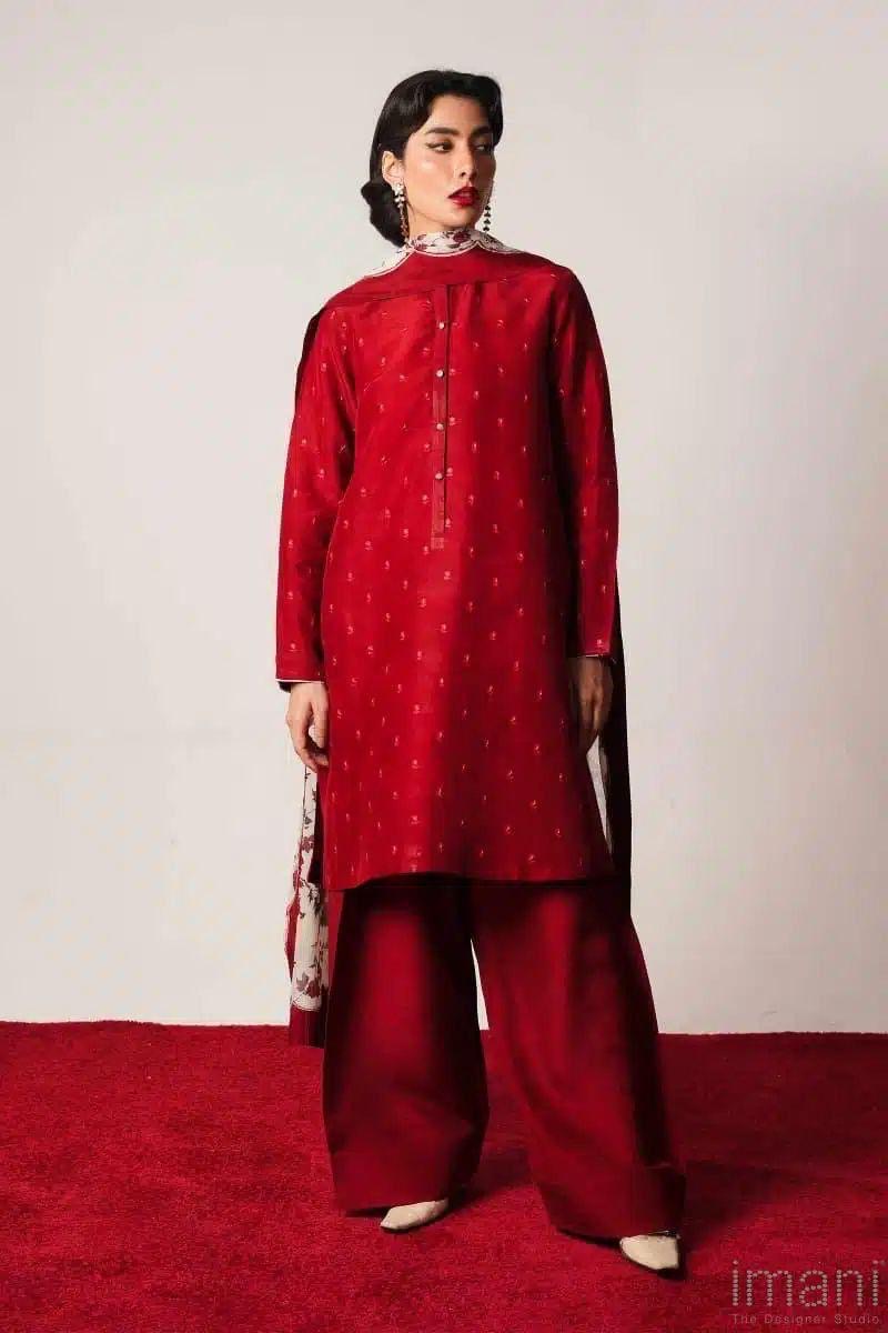 NISHAT - 3PC LAWN EMBROIDERED SHIRT WITH MANAAR PRINTED DUPATTA AND TROUSER