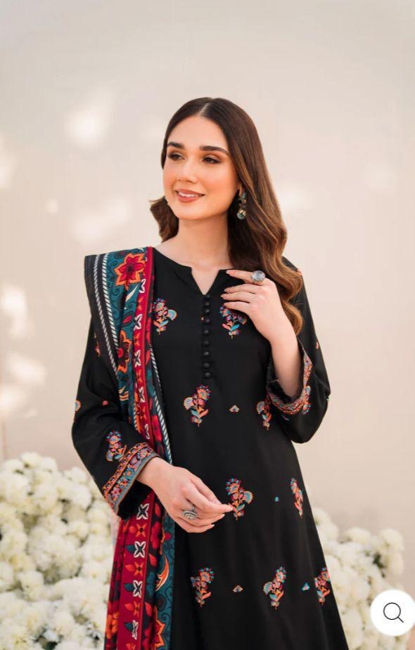 ZARA SHAHJAHAN.3PC LAWN EMBROIDERED SHIRT WITH MONARK PRINT DUPATTA AND TROUSER