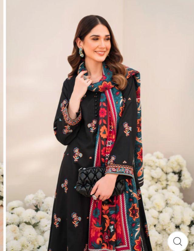 ZARA SHAHJAHAN.3PC LAWN EMBROIDERED SHIRT WITH MONARK PRINT DUPATTA AND TROUSER