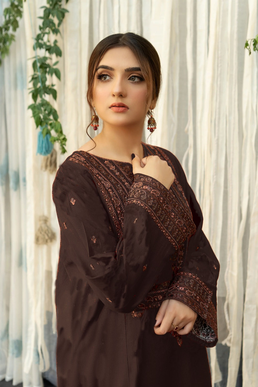 URGE - 3PC LAWN EMBROIDERED SHIRT WITH MANAAR PRINTED DUPATTA AND TROUSER