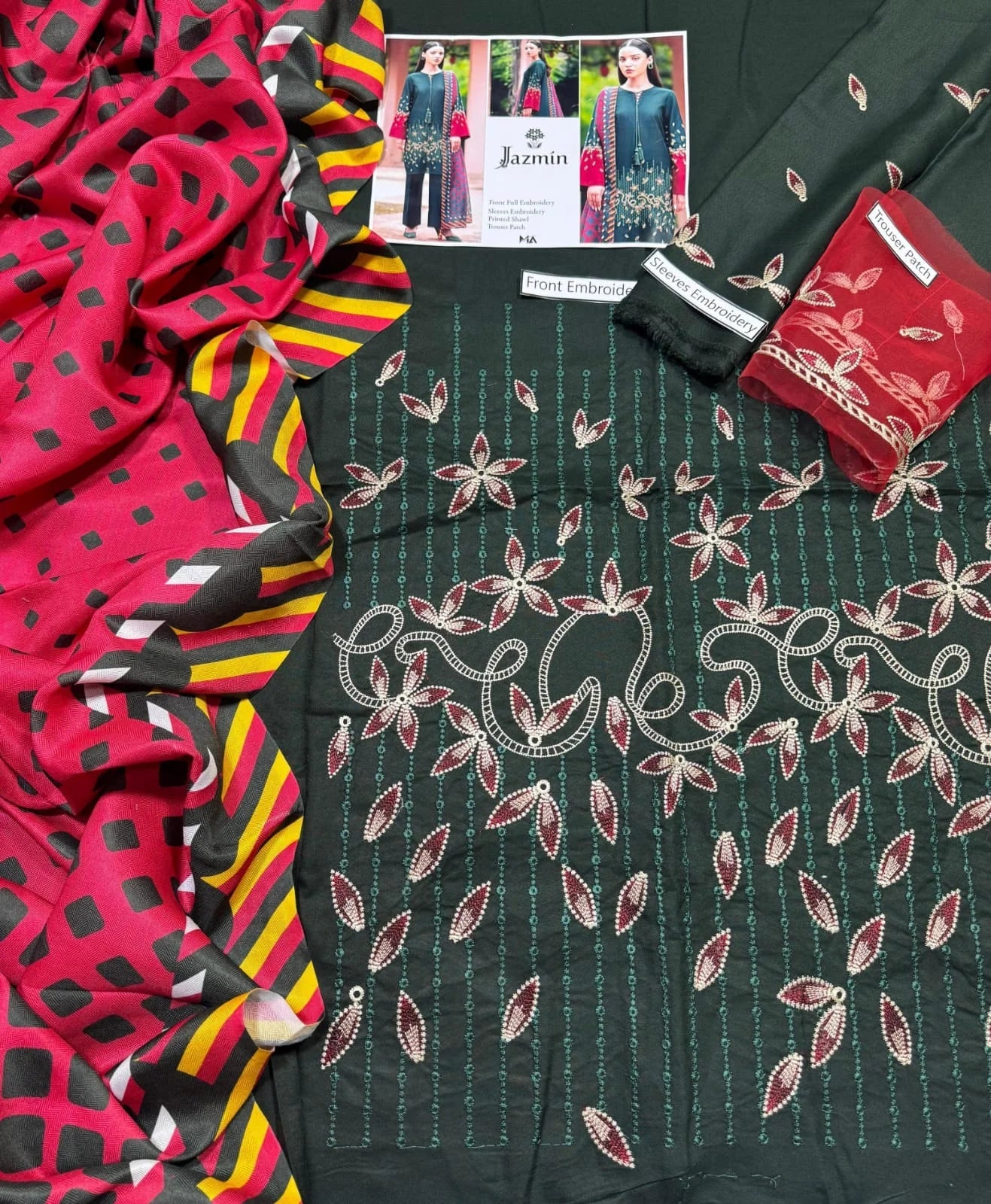 JAZMIN DHANAK 3PC | EMBROIDERY | D#2522