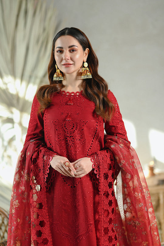 QALAMKAR LUXURY LAWN RED MB-2505