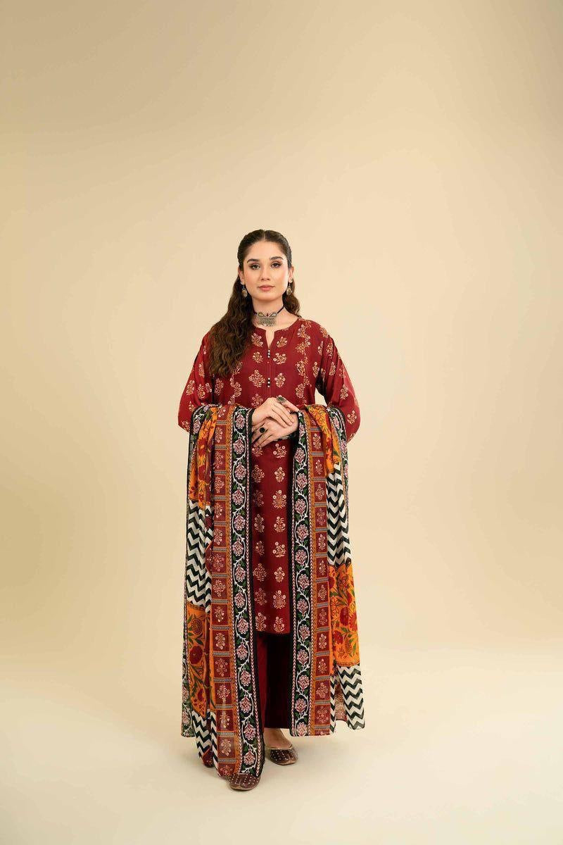 NISHAT - 3PC LAWN EMBROIDERED SHIRT WITH MANAAR PRINTED DUPATTA AND TROUSER