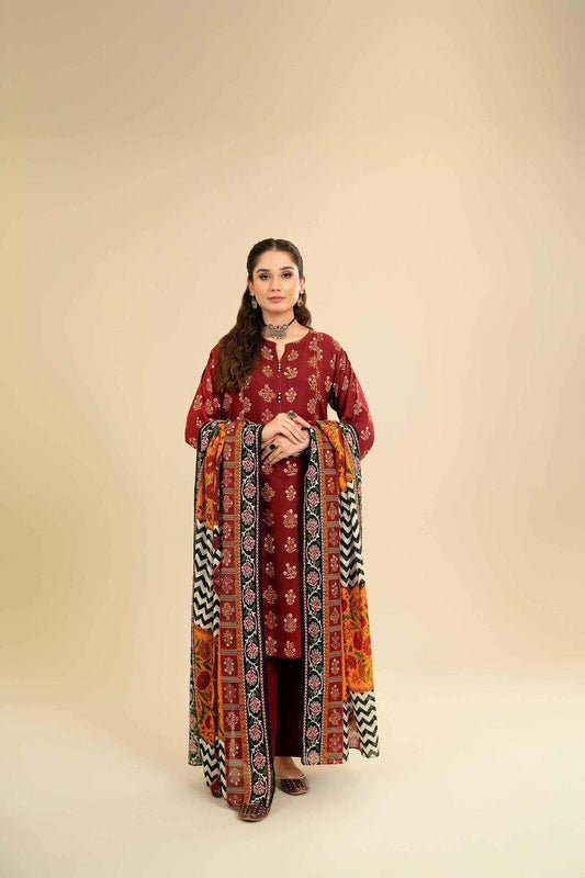 NISHAT - 3PC LAWN EMBROIDERED SHIRT WITH MANAAR PRINTED DUPATTA AND TROUSER