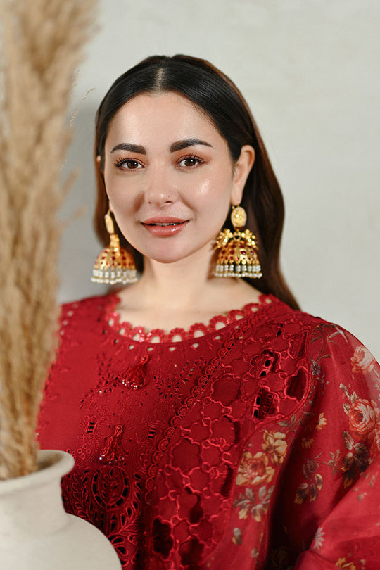 QALAMKAR LUXURY LAWN RED MB-2505