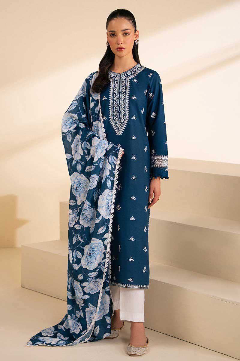 CROSS STITCH - 3PC LAWN EMBROIDERED SHIRT WITH MONARK PRINT DUPATTA AND TROUSER