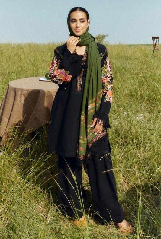 ZARA SHAHJAHAN.3PC LAWN EMBROIDERED SHIRT WITH MONARK PRINT DUPATTA AND TROUSER