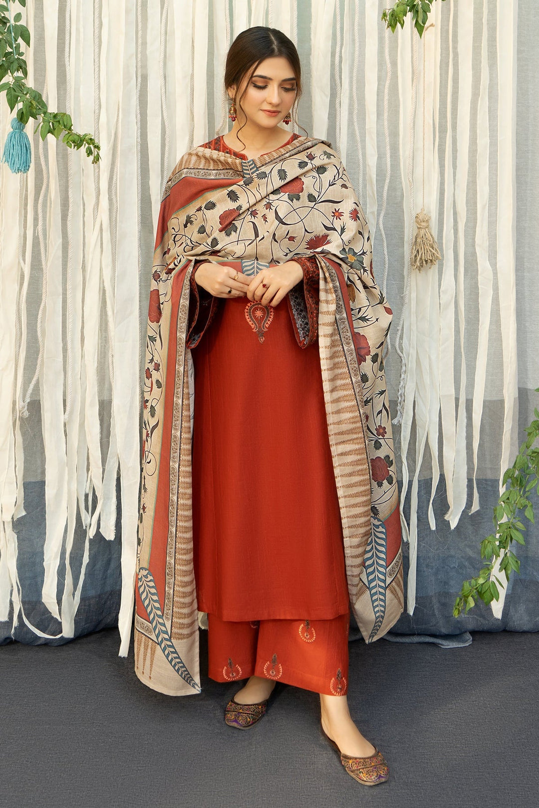 AISLING - 3PC LAWN EMBROIDERED SHIRT WITH MANAAR PRINTED DUPATTA AND TROUSER