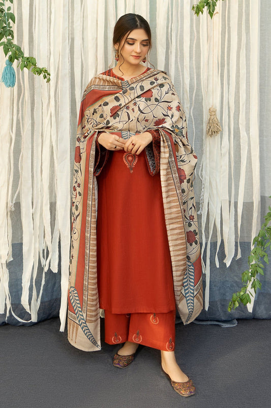 AISLING - 3PC LAWN EMBROIDERED SHIRT WITH MANAAR PRINTED DUPATTA AND TROUSER