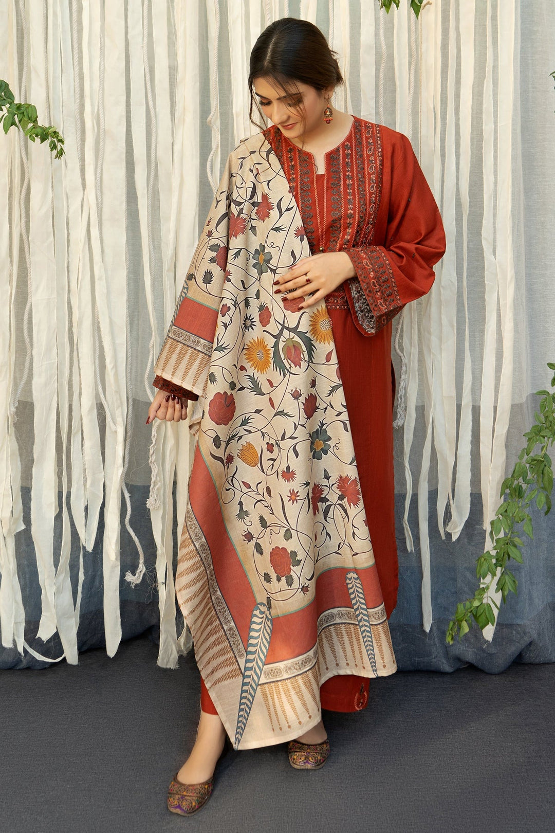 AISLING - 3PC LAWN EMBROIDERED SHIRT WITH MANAAR PRINTED DUPATTA AND TROUSER