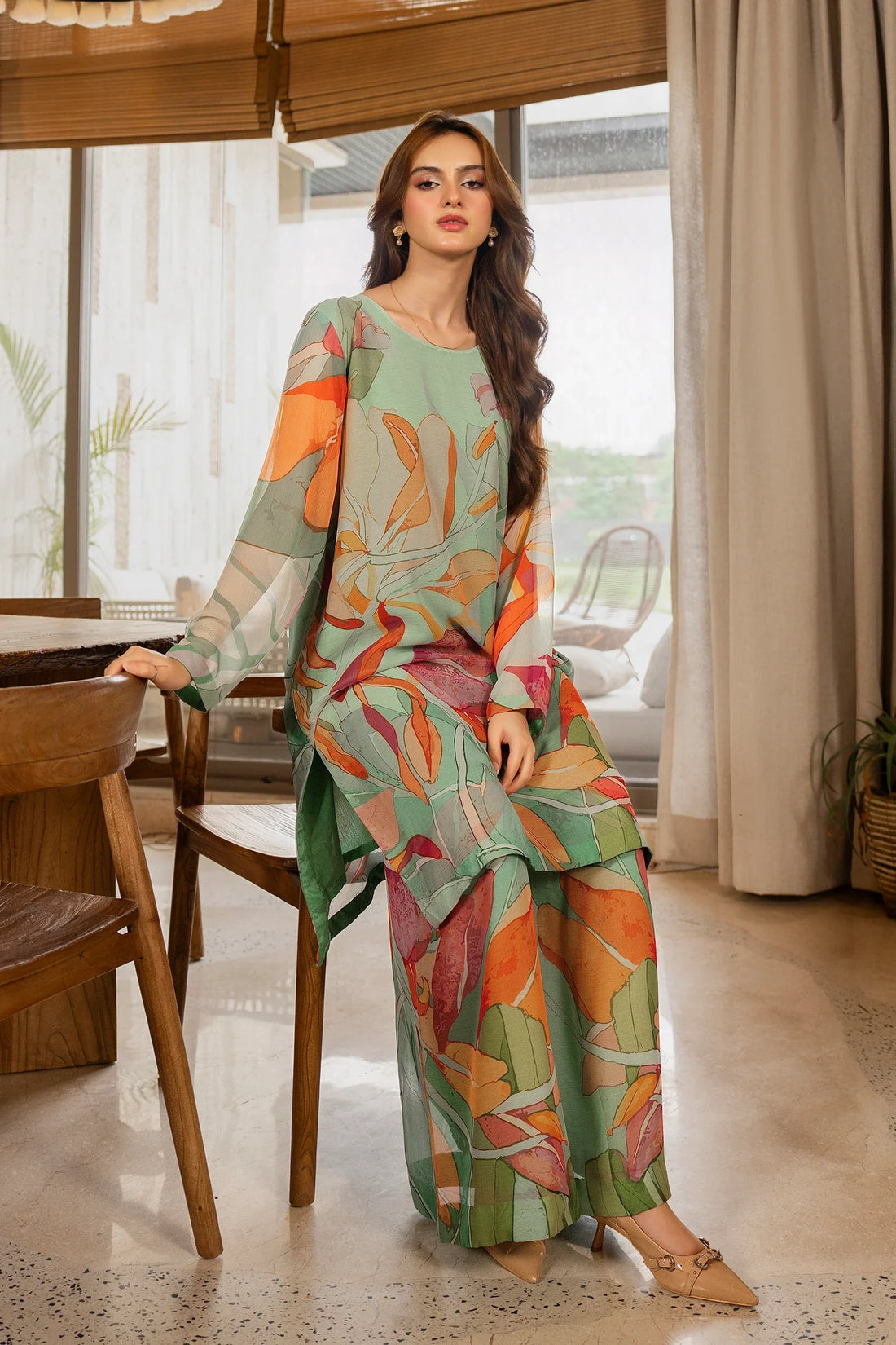 UNSTITCHED LULUSAR LAWN 2PC CO-ORD SET D#8