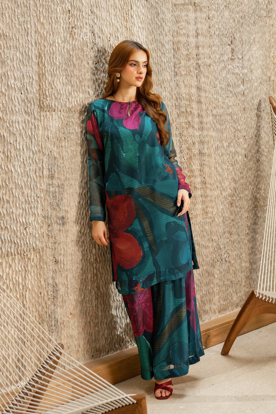 UNSTITCHED LULUSAR LAWN 2PC CO-ORD SET D#7