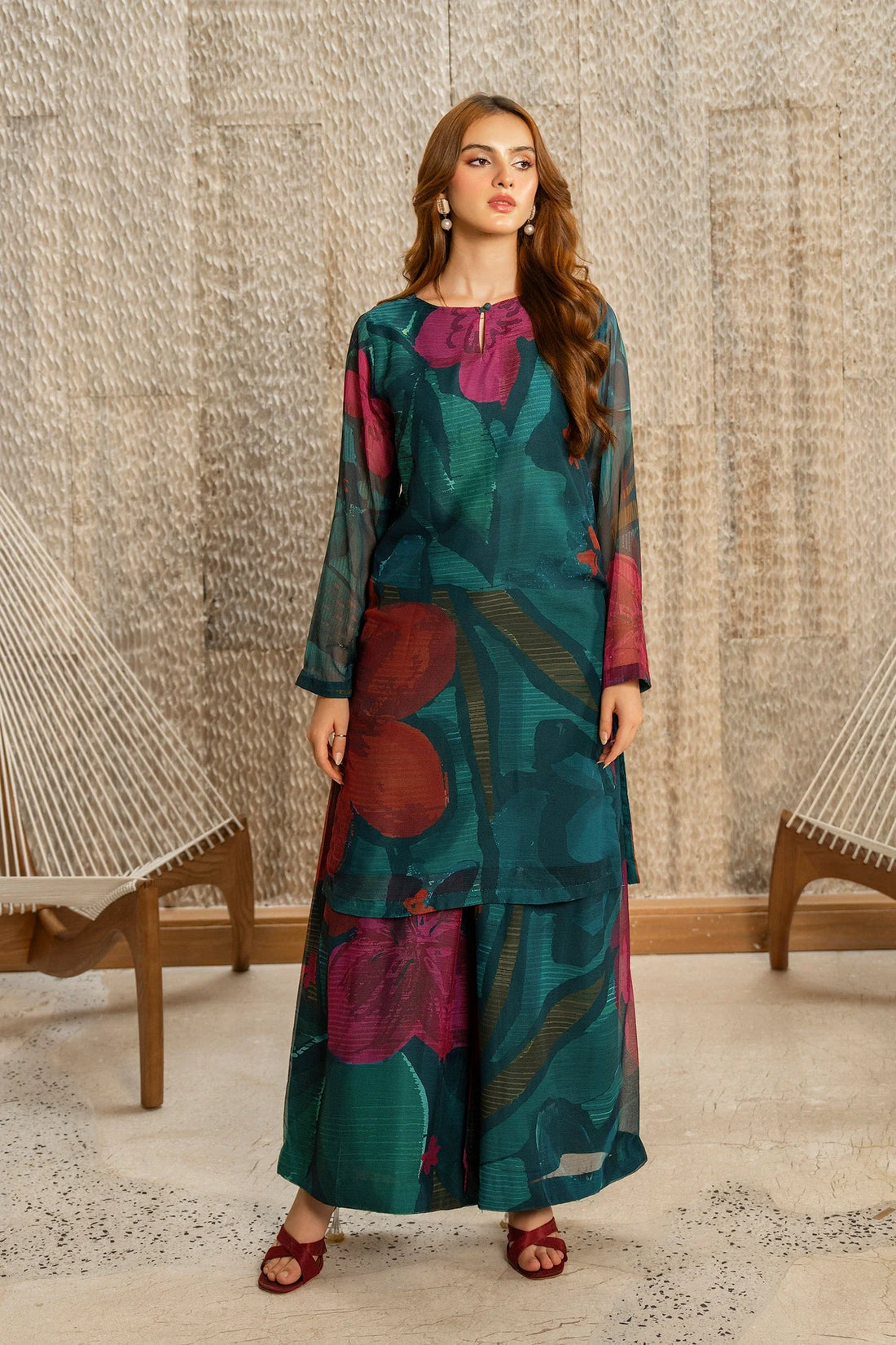 UNSTITCHED LULUSAR LAWN 2PC CO-ORD SET D#7