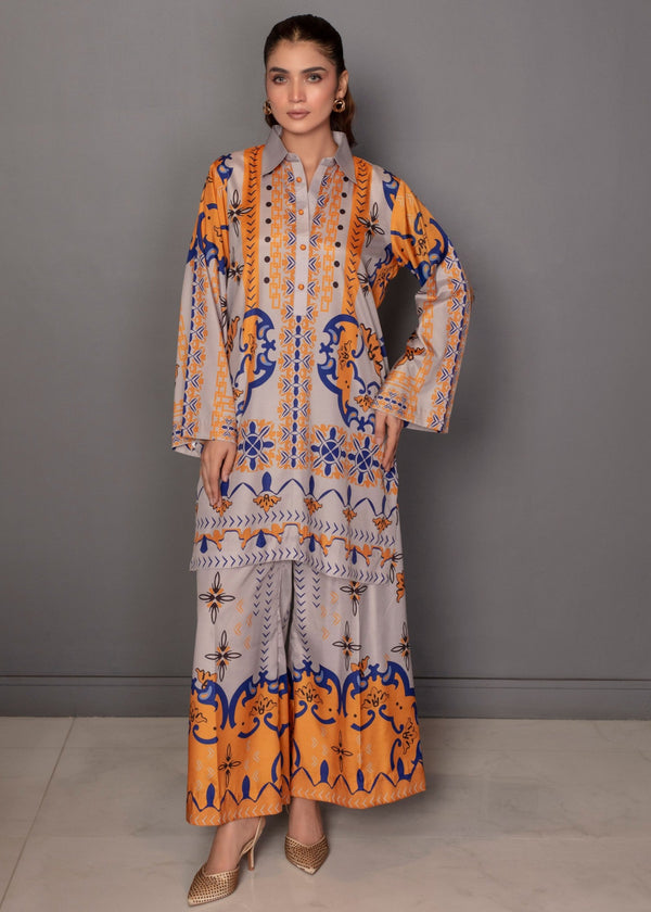 UNSTITCHED LULUSAR LAWN 2PC CO-ORD SET D#1