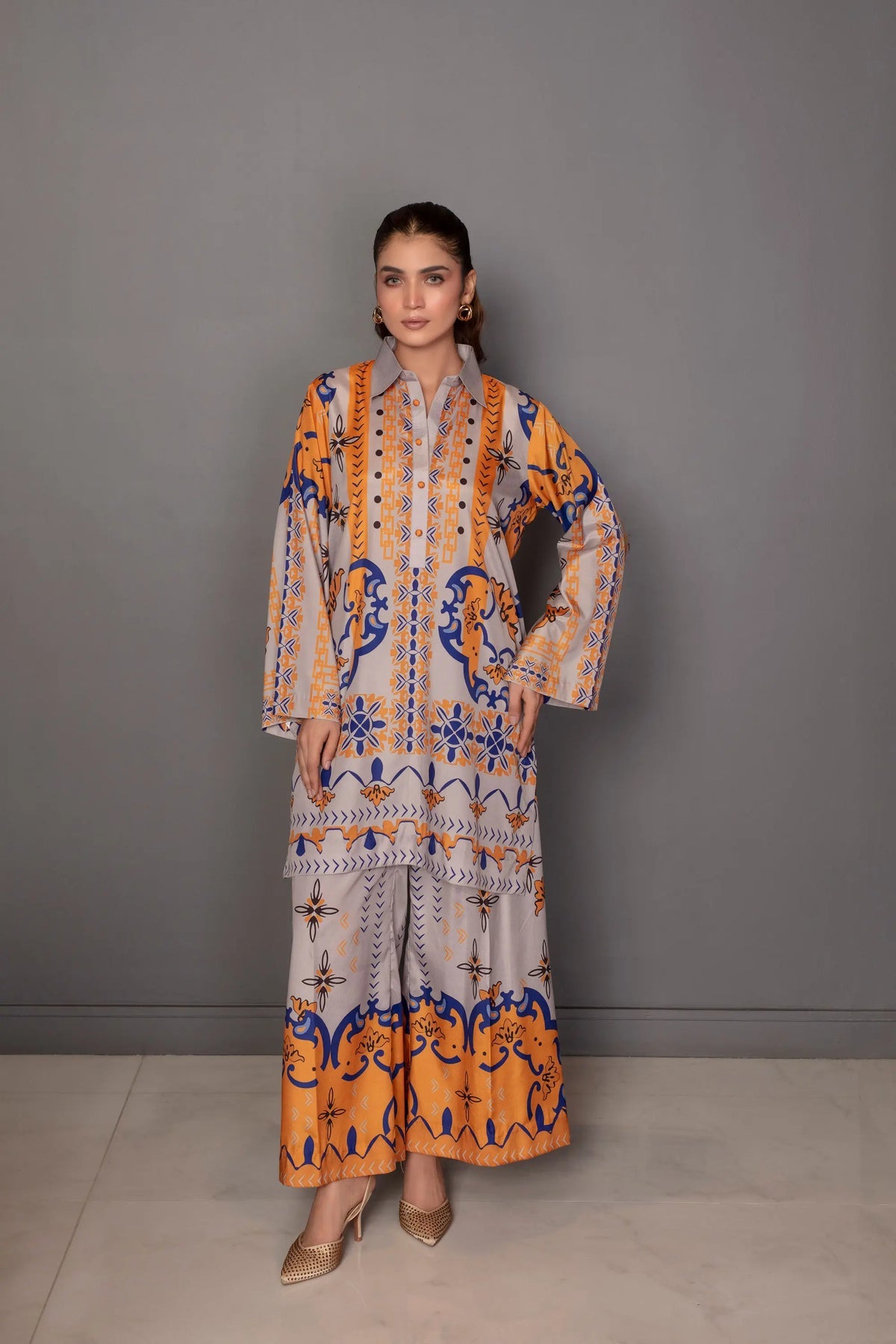 UNSTITCHED LULUSAR LAWN 2PC CO-ORD SET D#1